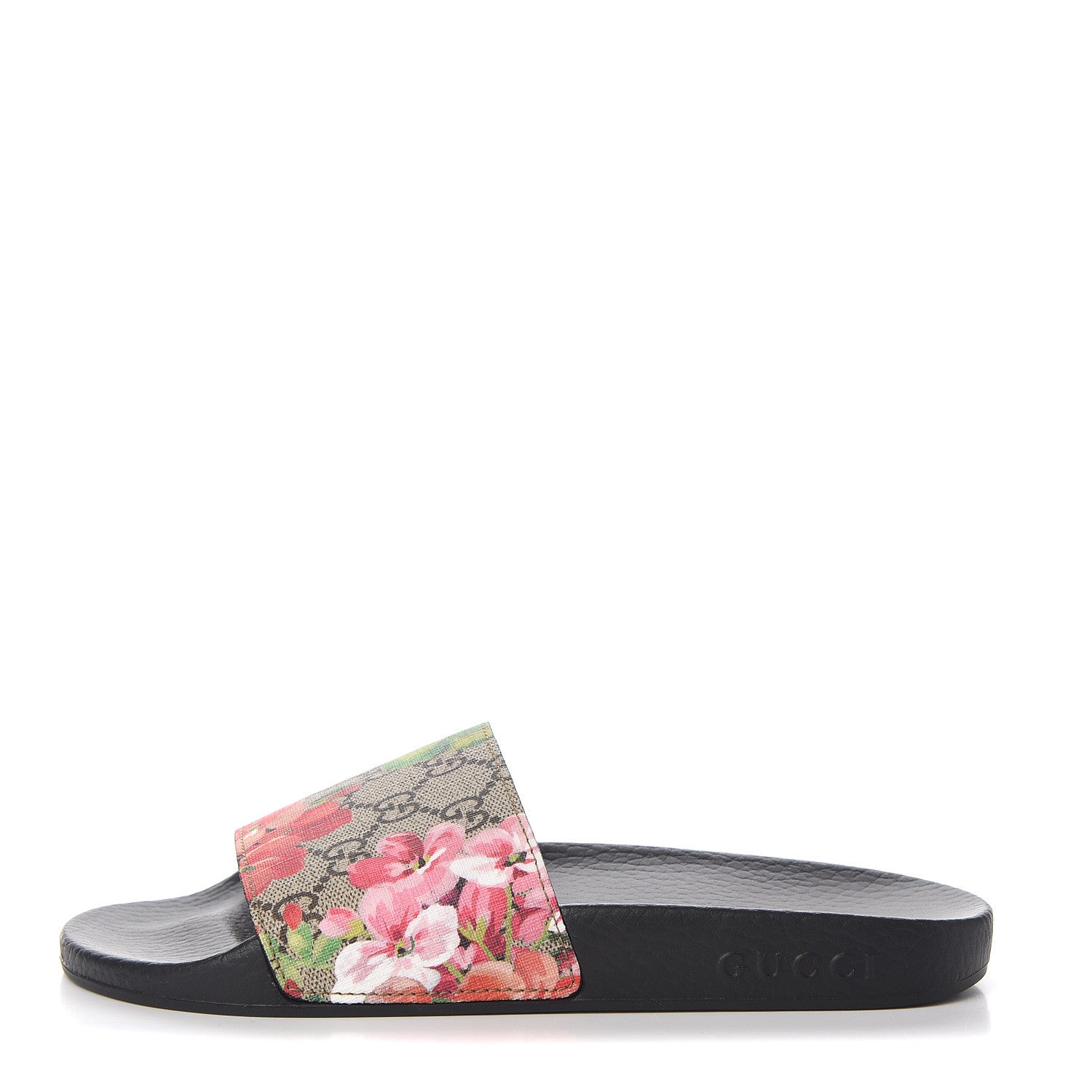 Gucci GG Supreme Monogram Blooms Slide Sandals 37 Beige Multicolor 1 of 9