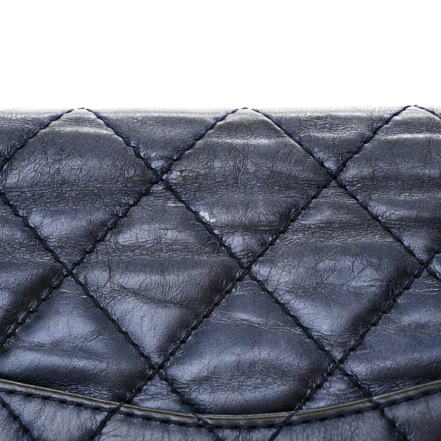 Chanel Metallic Aged Calfskin Quilted 2.55 Reissue 227 Flap Blue 14 of 14