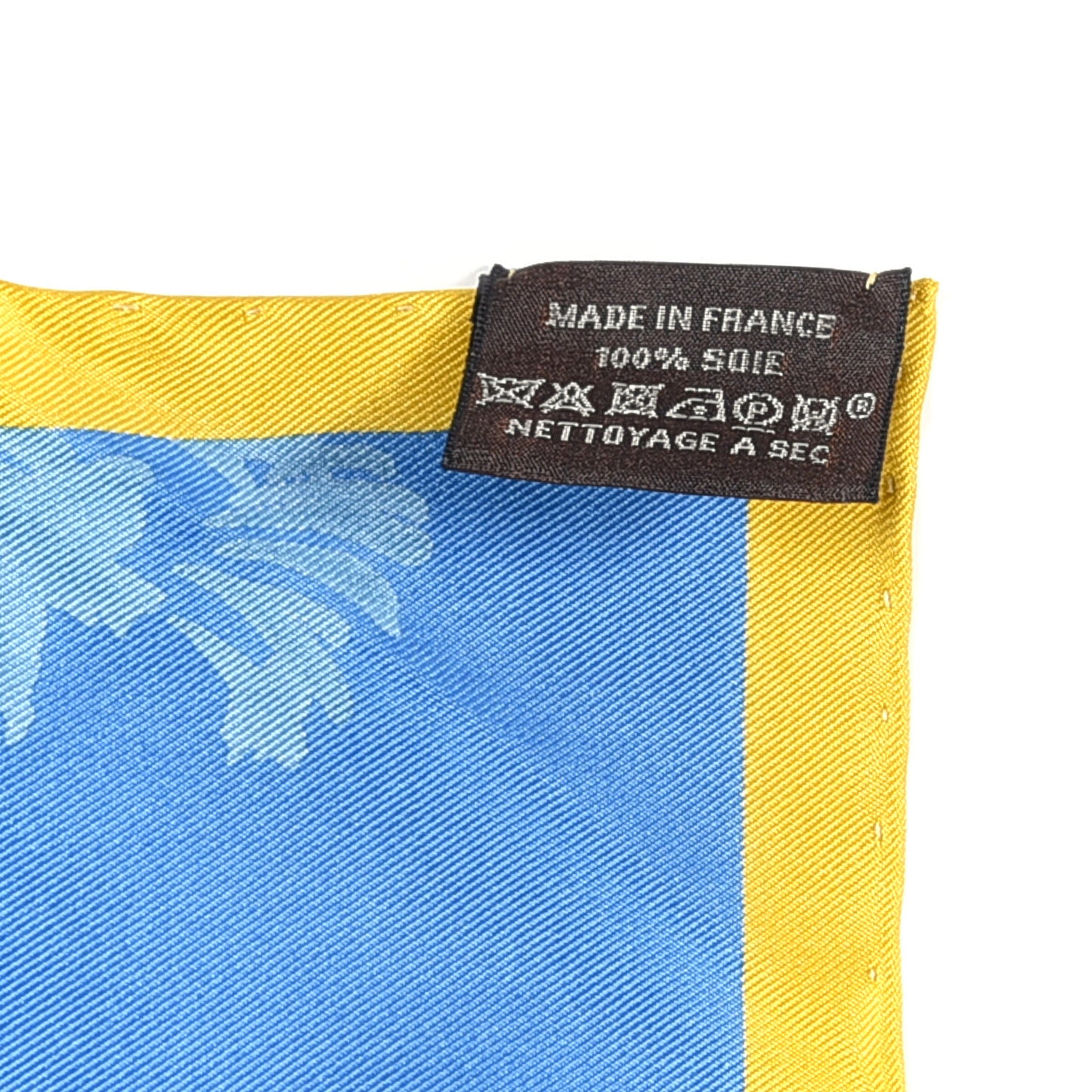 Silk Les Tigreaux Pocket Square Bleu Moyen Ocre