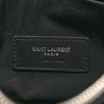 Saint Laurent Grain De Poudre Chevron Monogram Bill Pouch Black 7 of 7