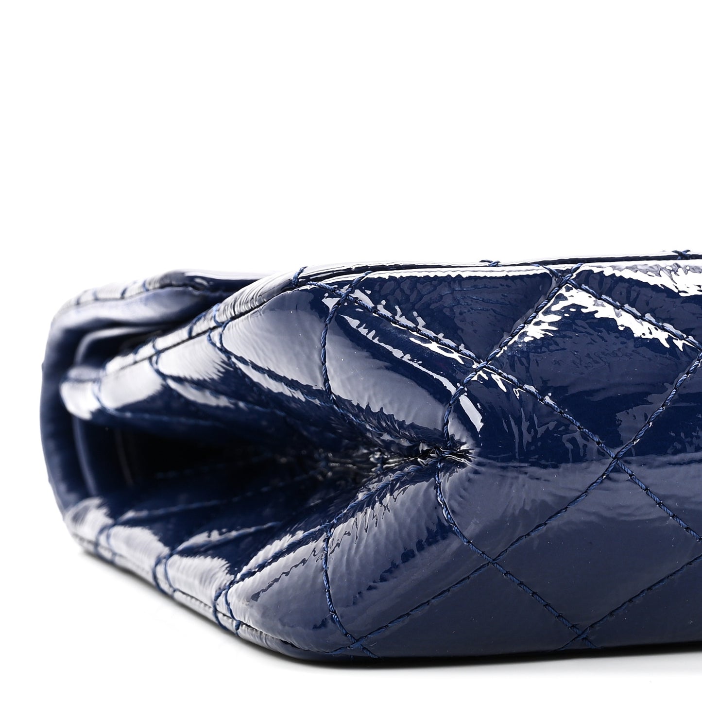 Distressed Patent Quilted 2.55 Reissue 226 Flap Blue