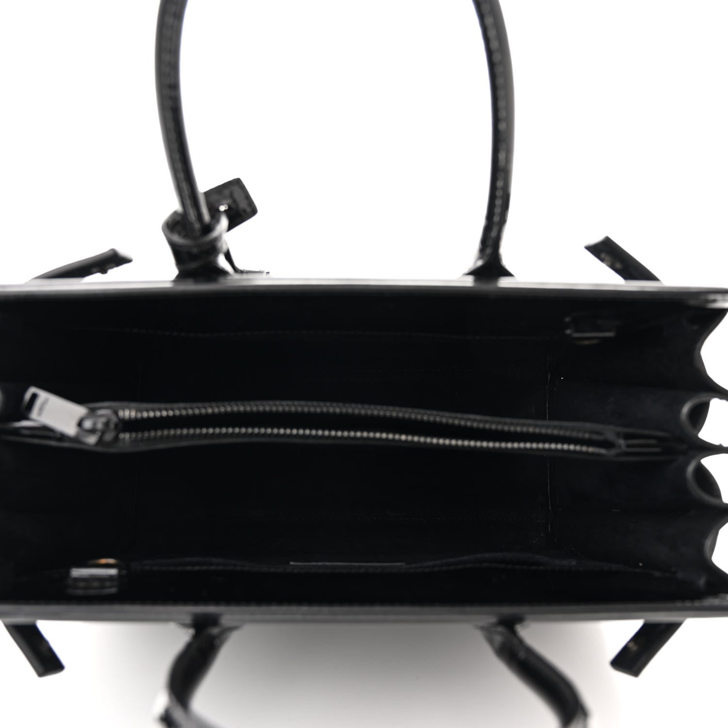 Saint Laurent Ribbed Patent Calfskin Baby Sac De Jour Black 5 of 9