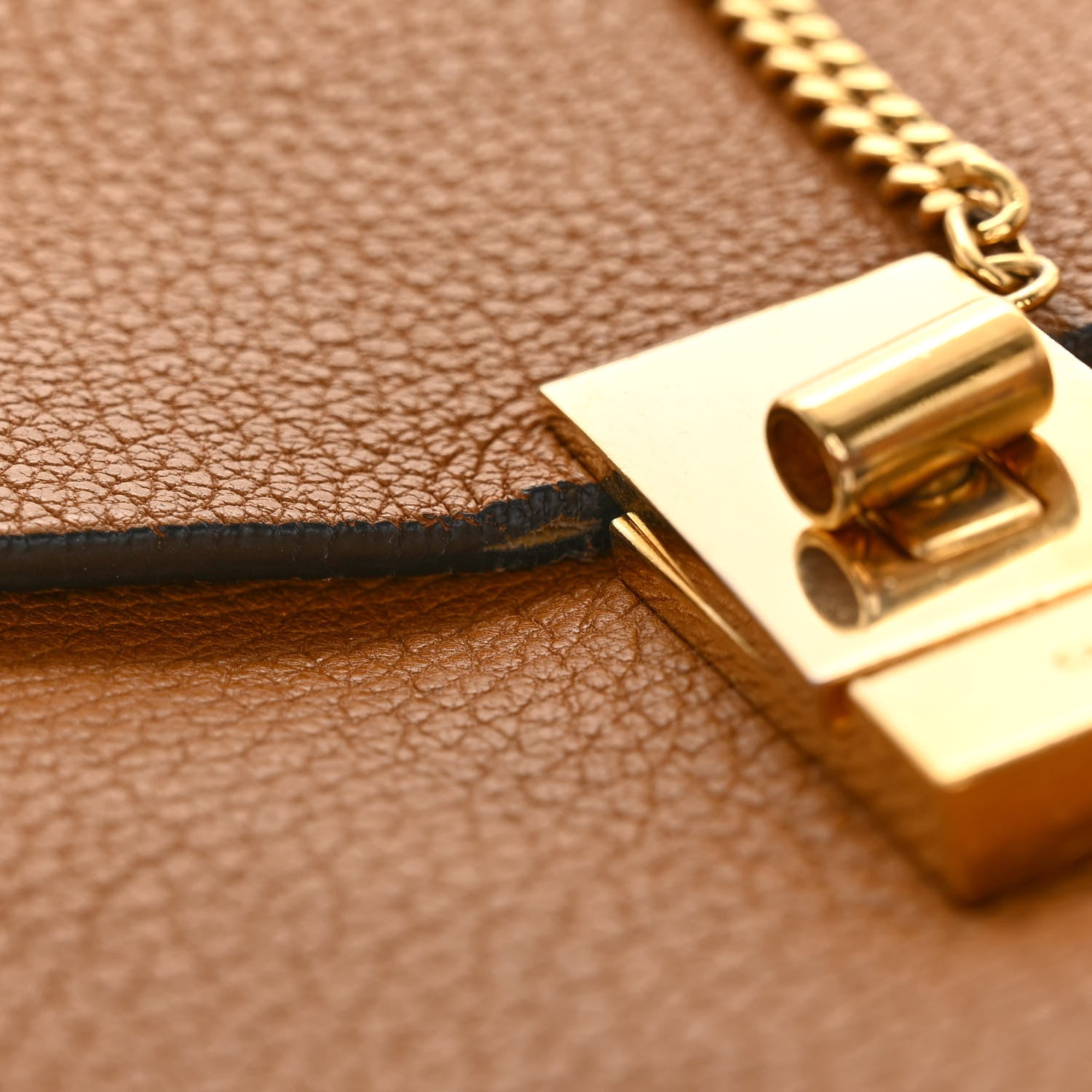 Chloe Grained Lambskin Large Drew Shoulder Bag Caramel 10 of 11