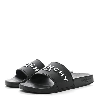 Givenchy Rubber Logo Pool Slide Sandals 38 Black 3 of 13