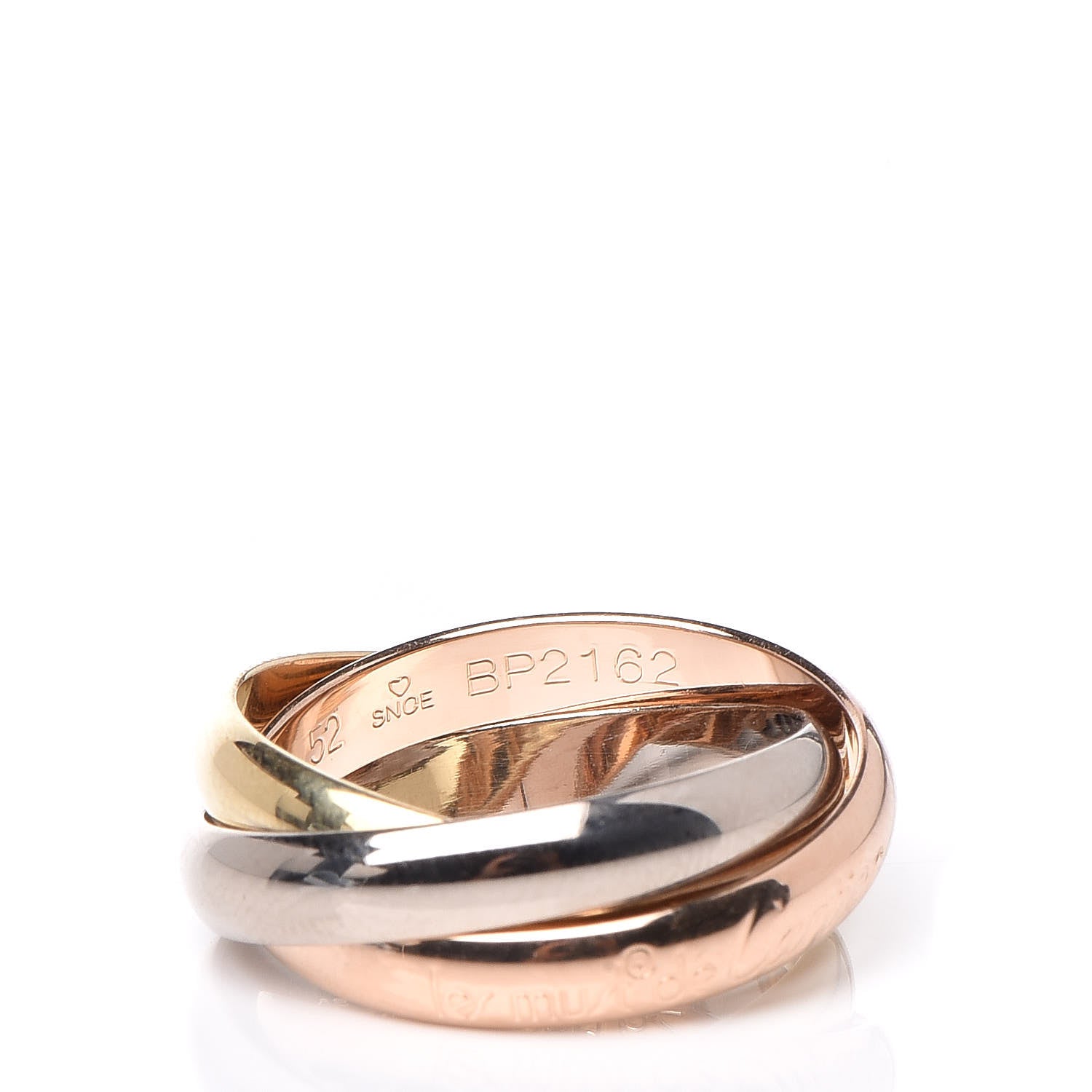 Cartier 18K Pink Yellow White Gold Classic Les Must De Trinity Ring 52 6 4 of 5