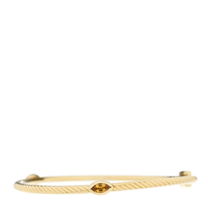 David Yurman 18K Yellow Gold Citrine Cable Classics Bangle Bracelet 2 of 4