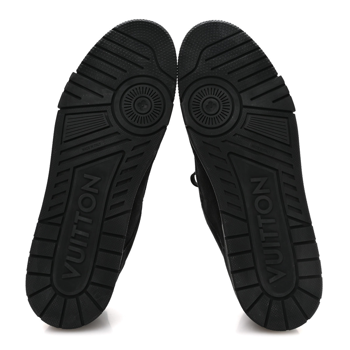 Calfskin Suede Mens LV Trainer Sneakers 10 Black