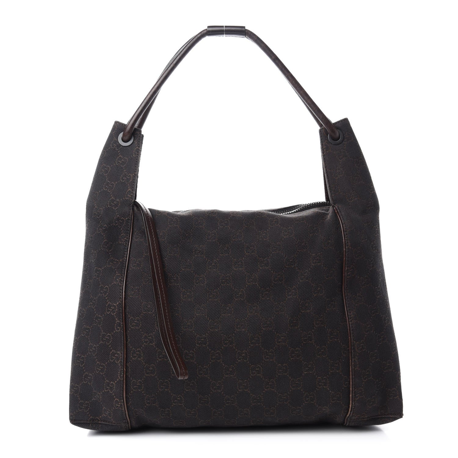 Gucci Canvas Monogram Shoulder Bag Brown 1 of 14