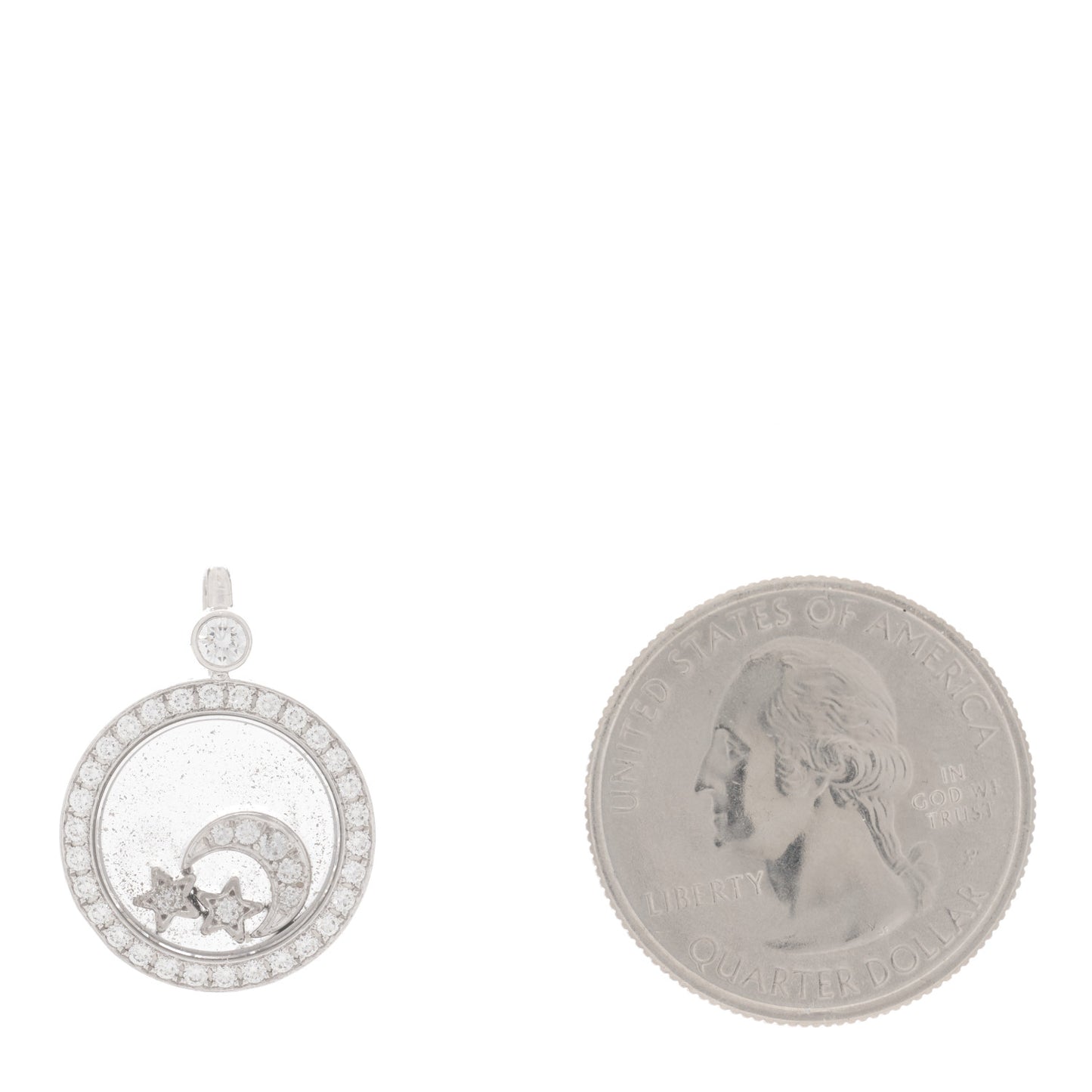 18K Diamond Happy Diamonds Stars Moon Pendant