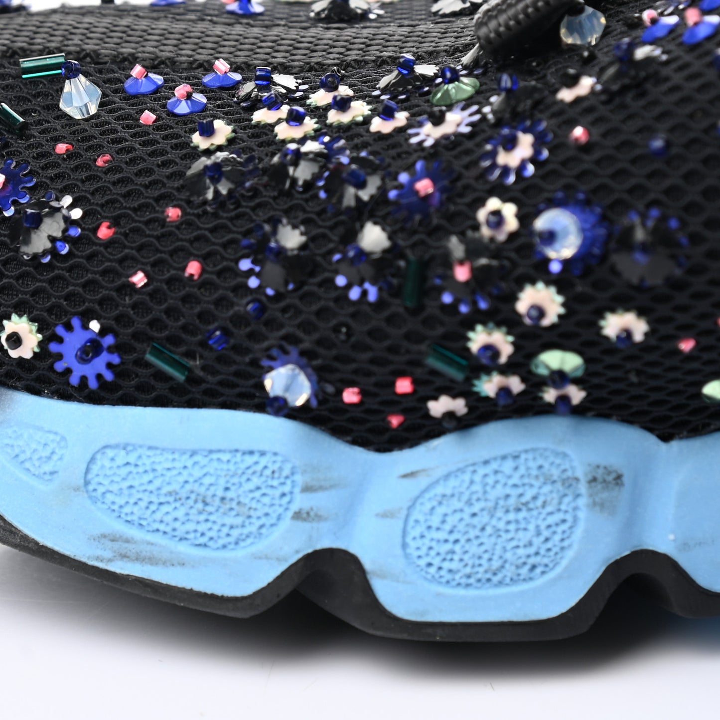 Technical Canvas Embellished Dior Fusion Sneakers 36.5 Black Blue