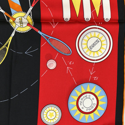 Hermes Silk Tea For Two Scarf 90 Black Rouge Multicolor 2 of 3