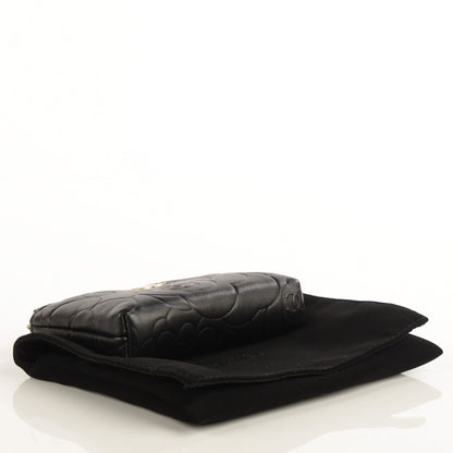 Chanel Lambskin Camellia Embossed Key Holder Case Black 4 of 7