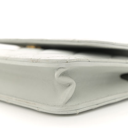 Chanel Lambskin Pearl Crush Quilted Flap Phone Holder With Chain Light Grey 10 of 16