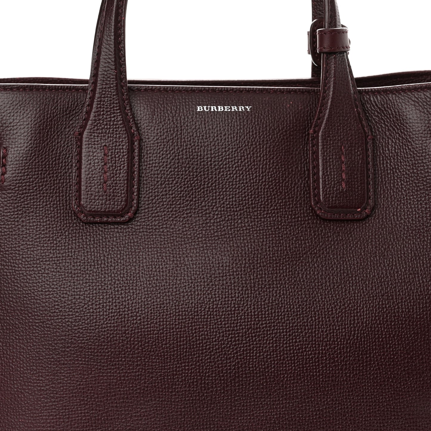 Grainy Calfskin House Check Medium Banner Tote Mahogany Red