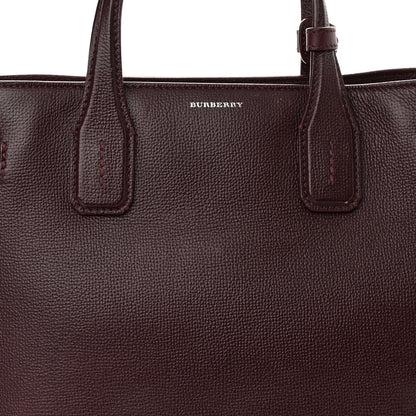 Burberry Grainy Calfskin House Check Medium Banner Tote Mahogany Red 7 of 13