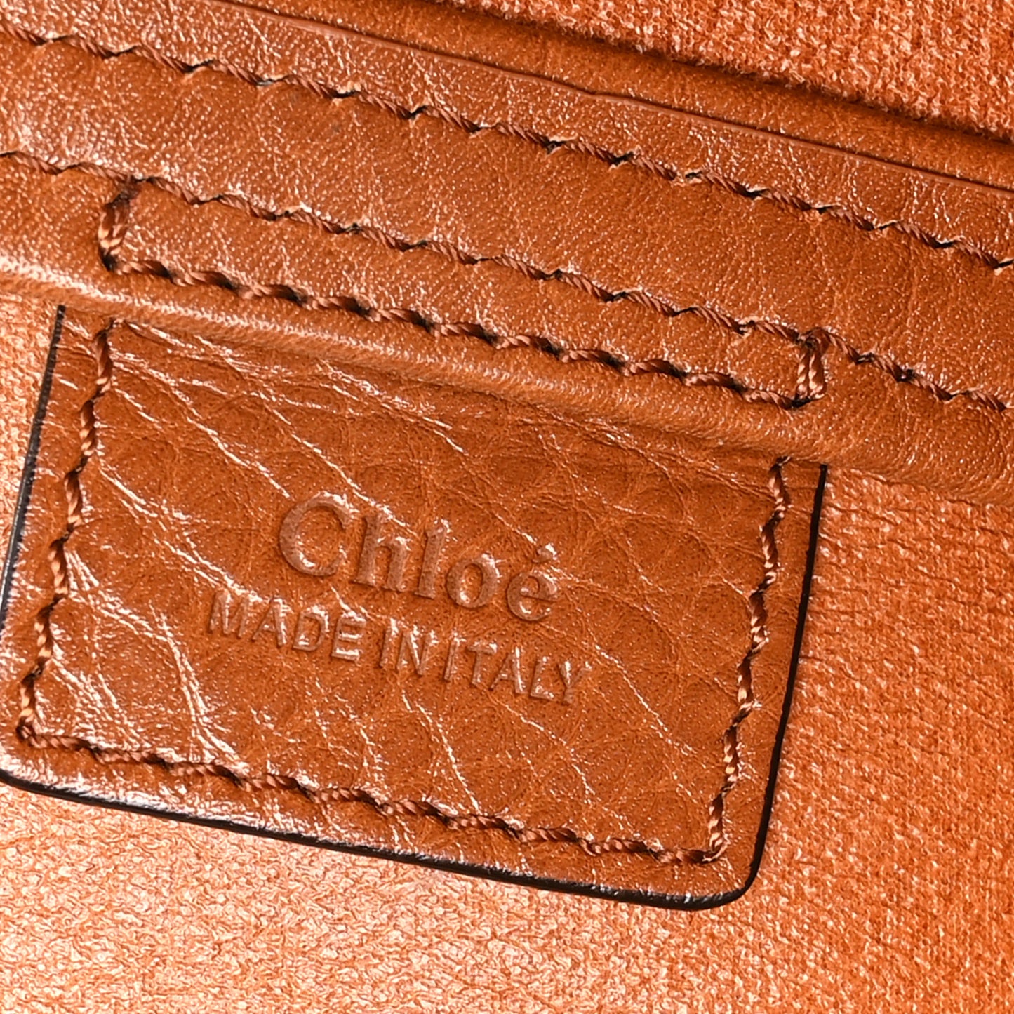 Grained Calfskin Large Spin Tote Clay Brown