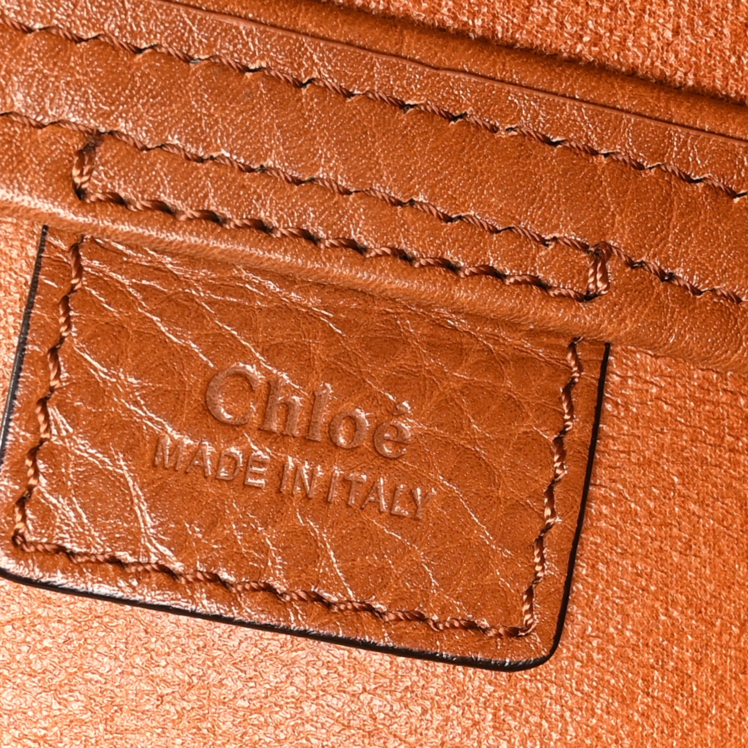 Chloe Grained Calfskin Large Spin Tote Clay Brown 6 of 10
