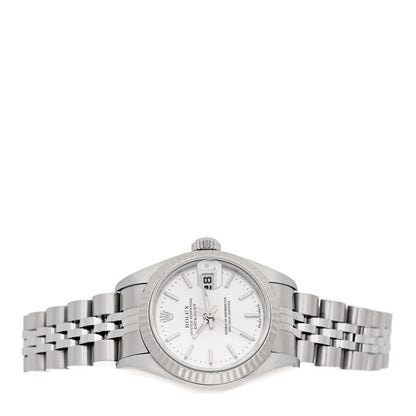Rolex Stainless Steel 18K White Gold 26mm Oyster Perpetual Datejust Watch Silver 79174 2 of 4