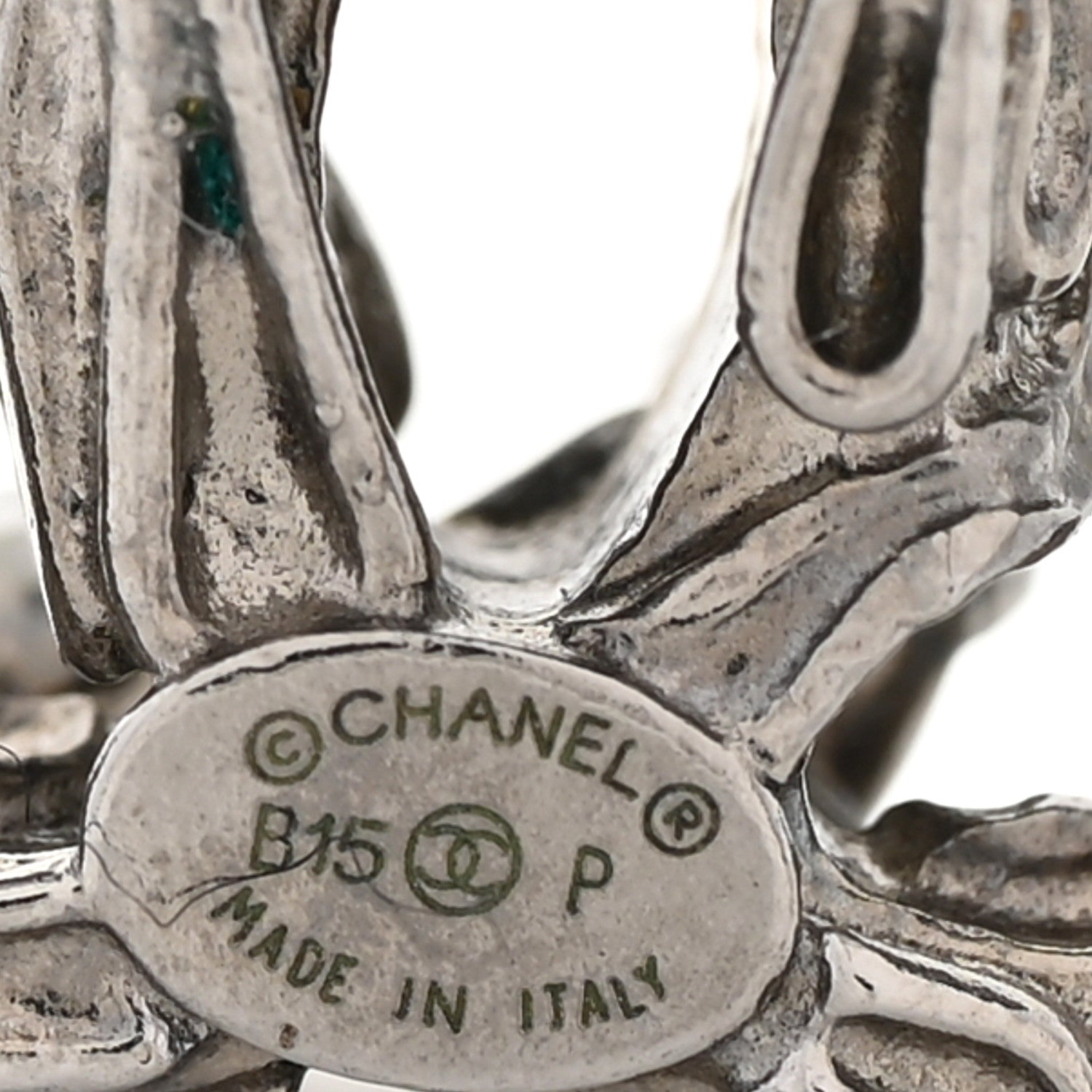 Chanel Crystal CC Earrings Silver 4 of 4