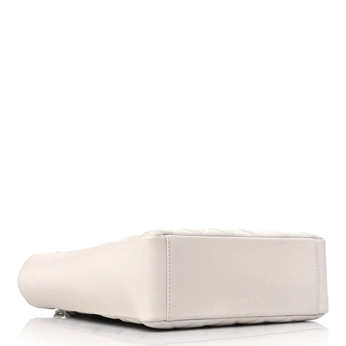 Caviar Quilted Petit Shopping Tote PST White