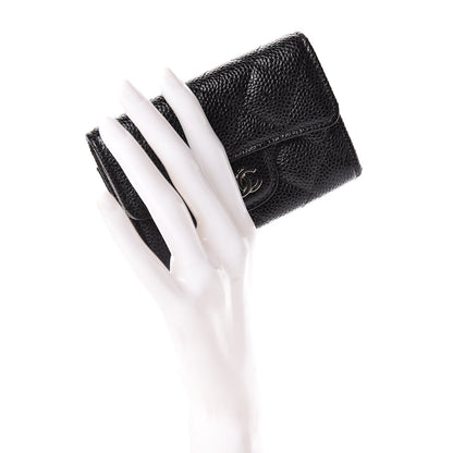 Chanel Caviar Quilted Flap Card Holder Wallet Black 2 of 11