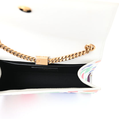 Saint Laurent Grain De Poudre Small Classic Monogram Shapes Print Kate Satchel White 5 of 8