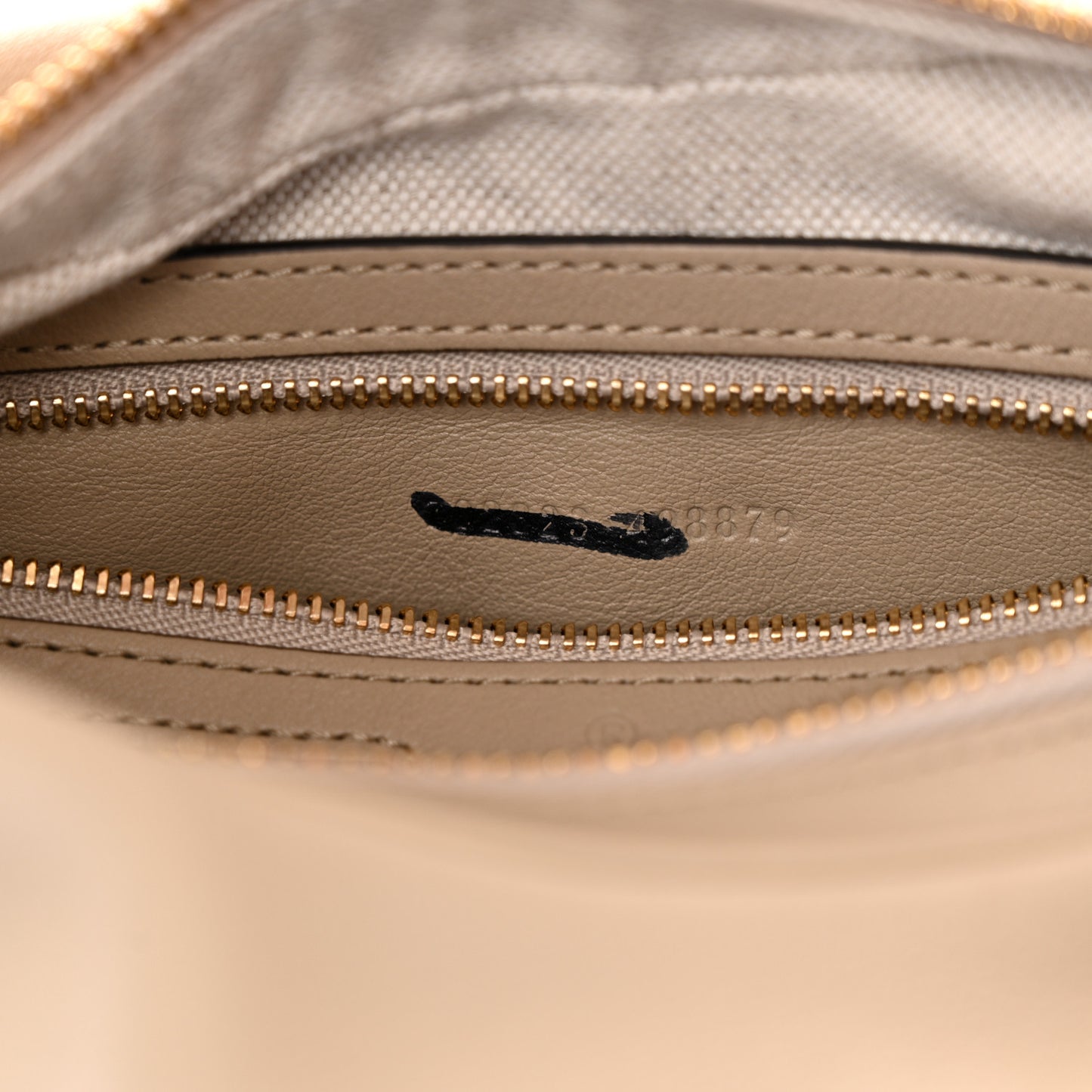 Aria Calfskin Web Large Attache Shoulder Bag Beige