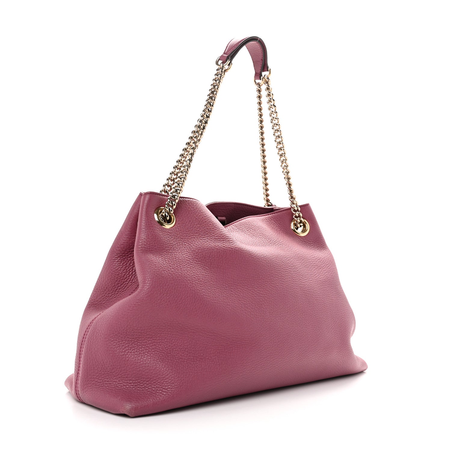 Gucci Pebbled Calfskin Medium Soho Chain Shoulder Bag Peonia Flower 3 of 13