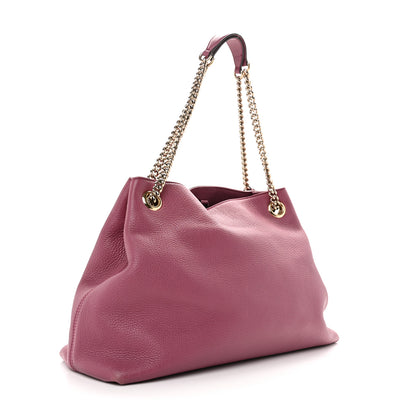 Gucci Pebbled Calfskin Medium Soho Chain Shoulder Bag Peonia Flower 3 of 13