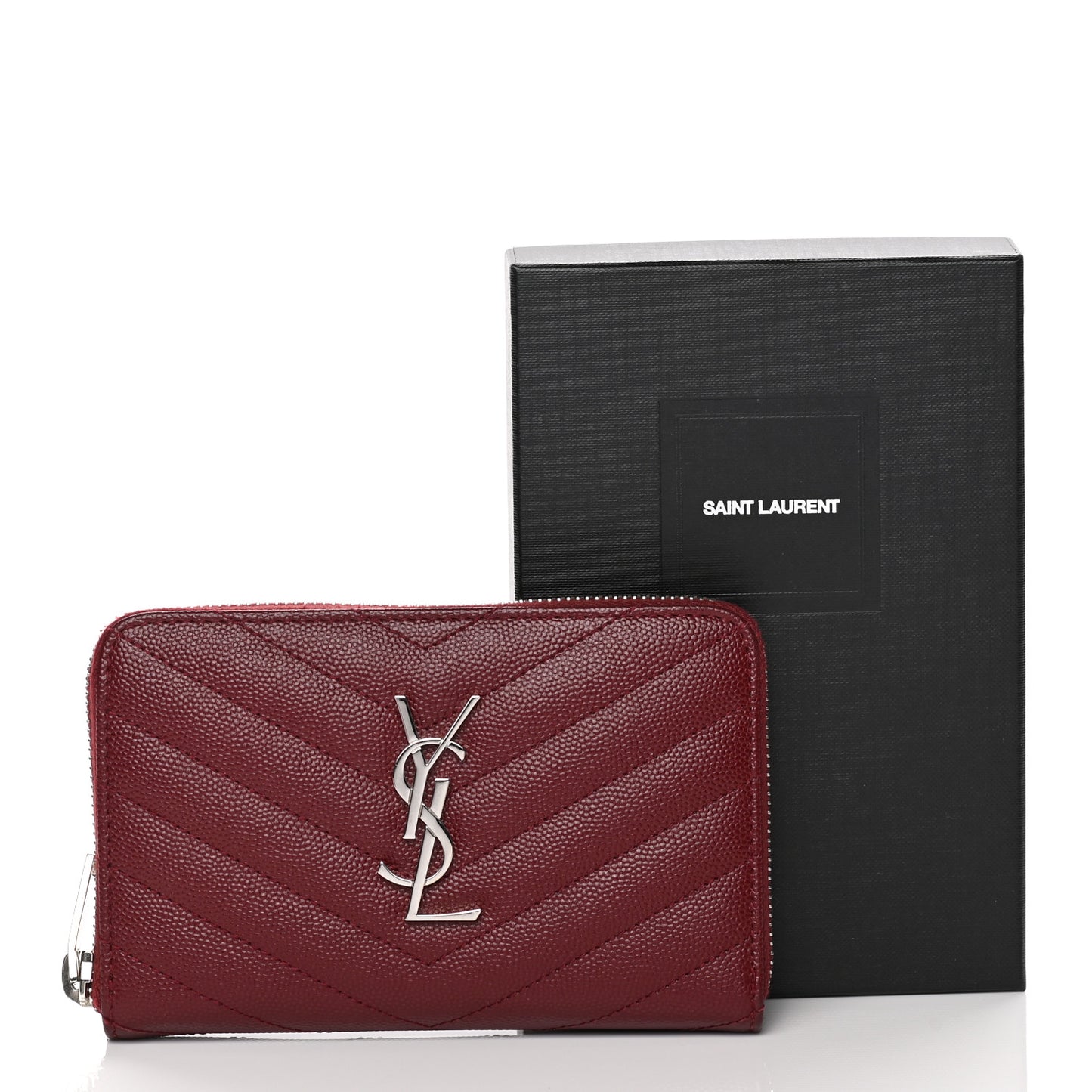 Grain De Poudre Matelasse Chevron Monogram Zip Around Wallet Palissandre