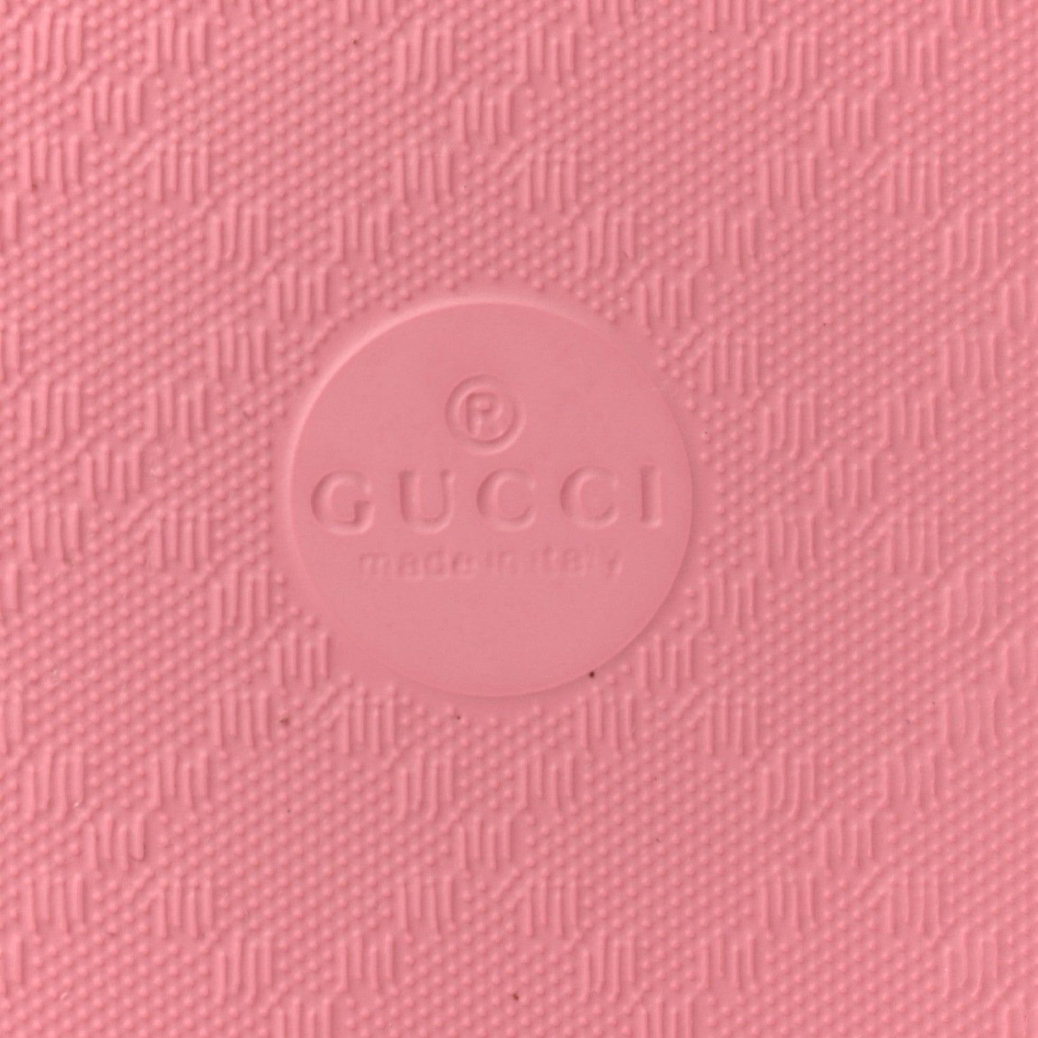 Gucci Rubber GG Monogram Perforated Womens Slide Sandals 40 Rose Box 6 of 7