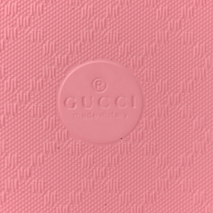 Gucci Rubber GG Monogram Perforated Womens Slide Sandals 40 Rose Box 6 of 7