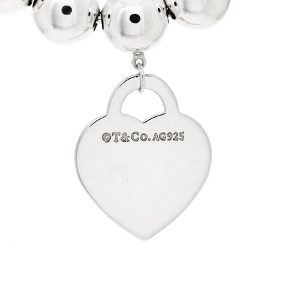 Tiffany Sterling Silver 8mm Return To Tiffany Heart Tag Bead Bracelet 3 of 4