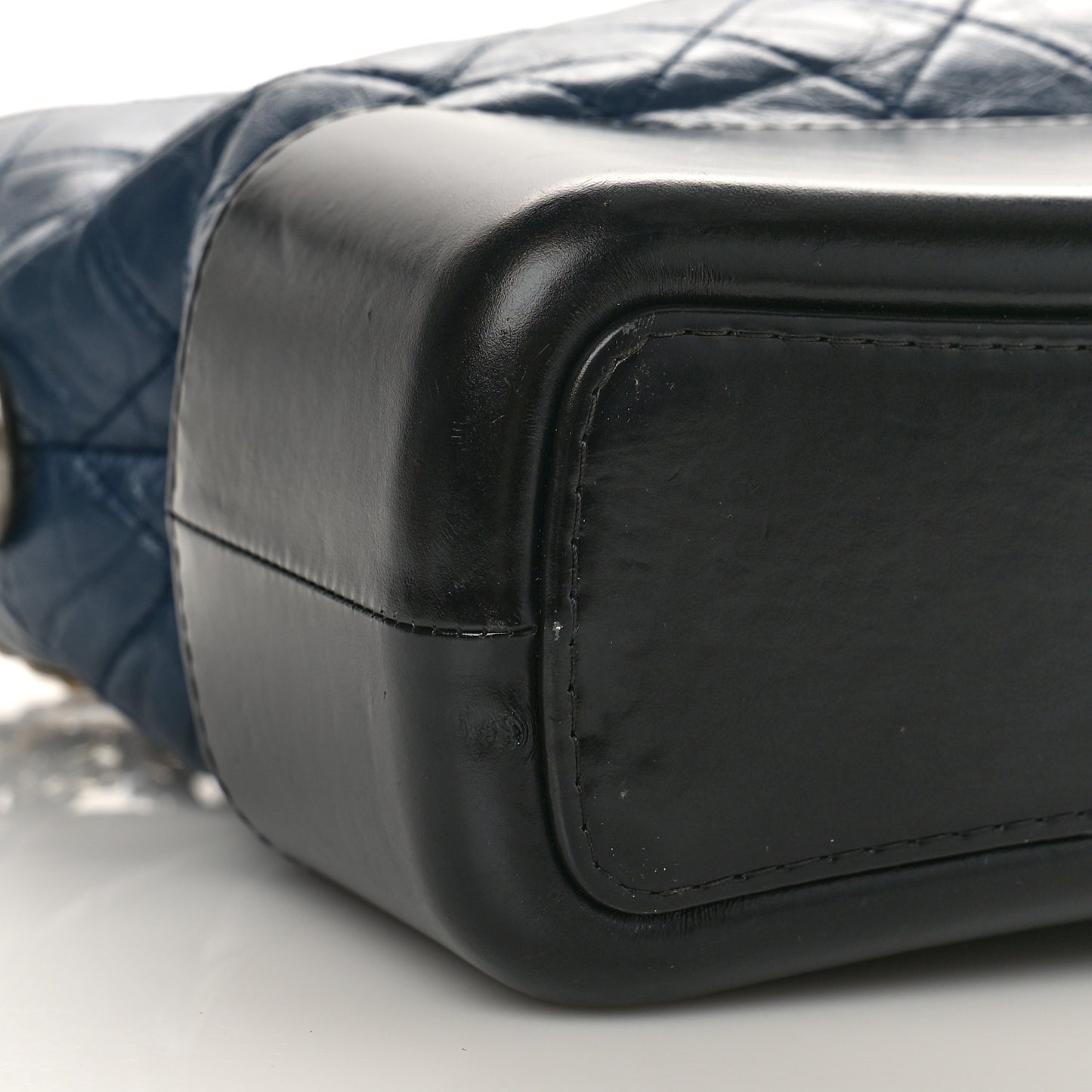 Aged Calfskin Quilted Medium Gabrielle Hobo Navy Black