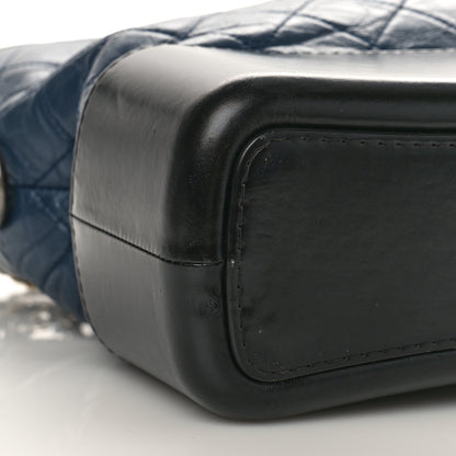 Chanel Aged Calfskin Quilted Medium Gabrielle Hobo Navy Black 9 of 12