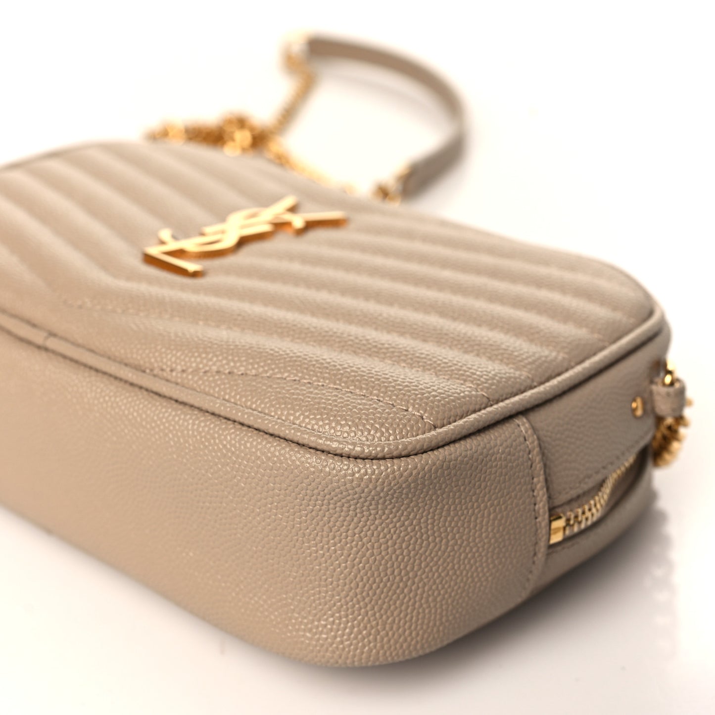 Grain De Poudre Matelasse Monogram Mini Lou Camera Bag Dark Latte