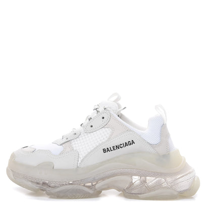 Balenciaga Fabric Mesh Clear Sole Womens Triple S Sneakers 39 White 1 of 8