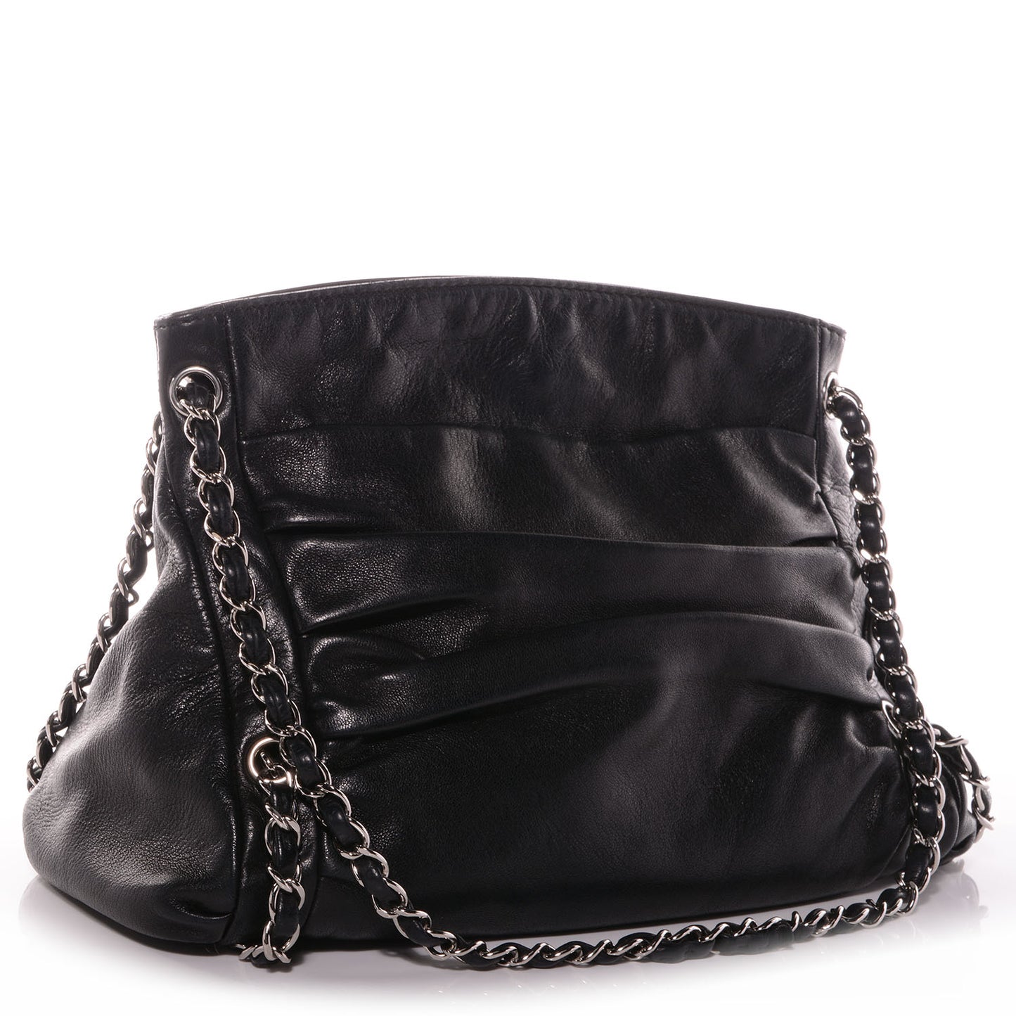 Lambskin Small Sharpei Shoulder Bag Black