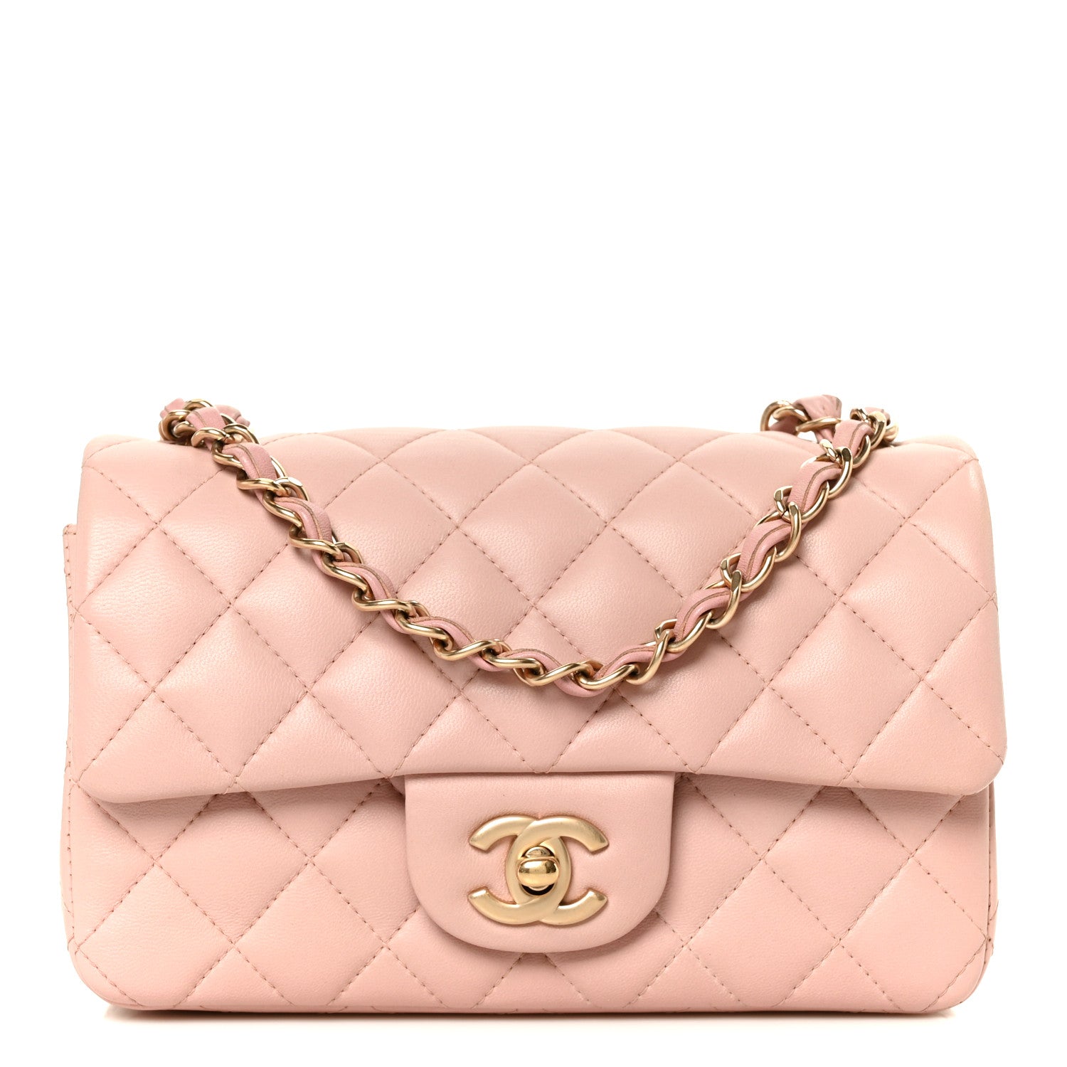 Chanel Lambskin Quilted Mini Rectangular Flap Light Pink 1 of 11