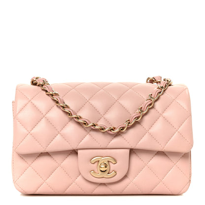 Chanel Lambskin Quilted Mini Rectangular Flap Light Pink 1 of 11