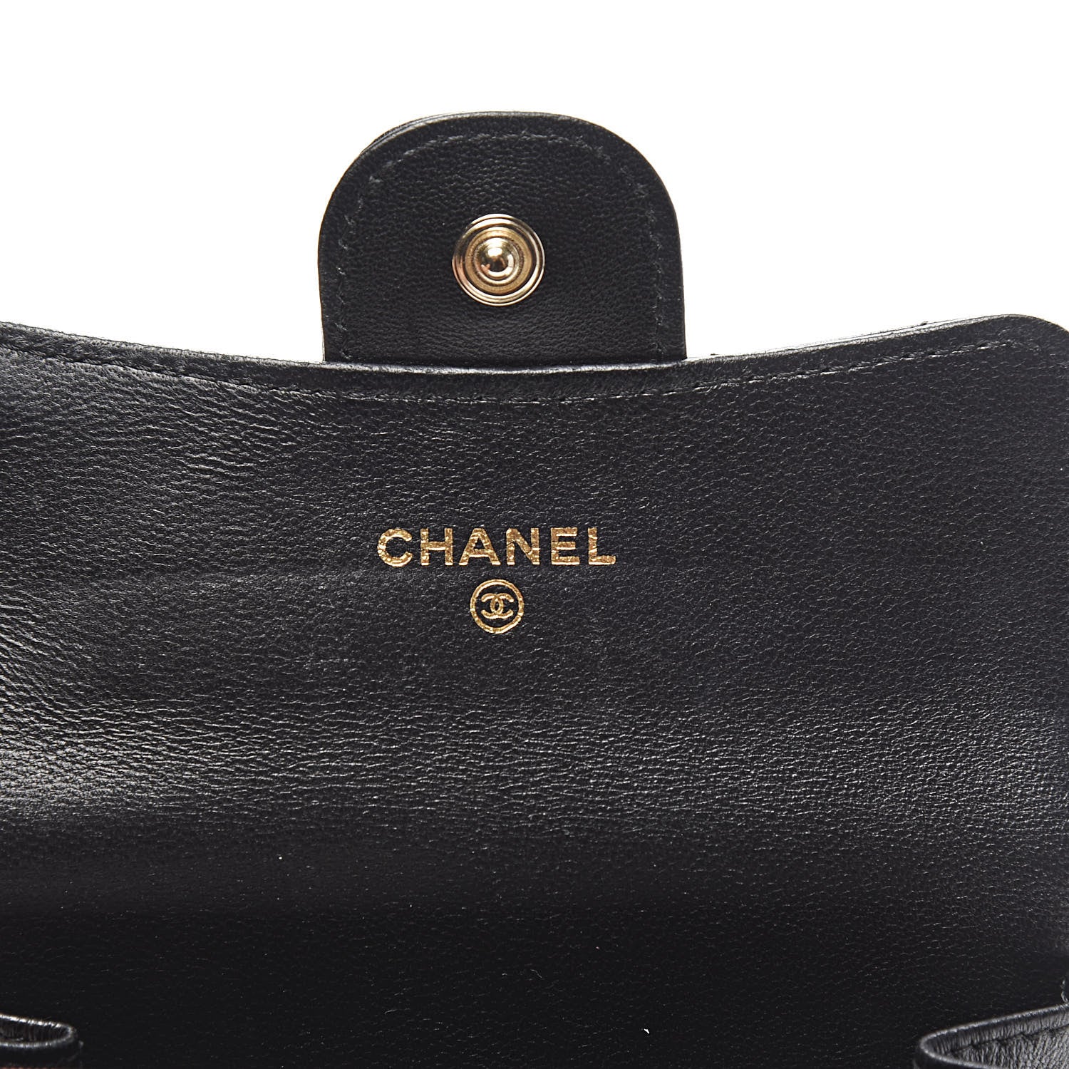 Chanel Lambskin Chevron Quilted Flap Card Holder Black 6 of 8
