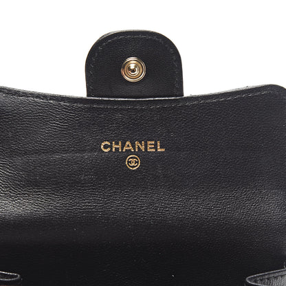 Chanel Lambskin Chevron Quilted Flap Card Holder Black 6 of 8