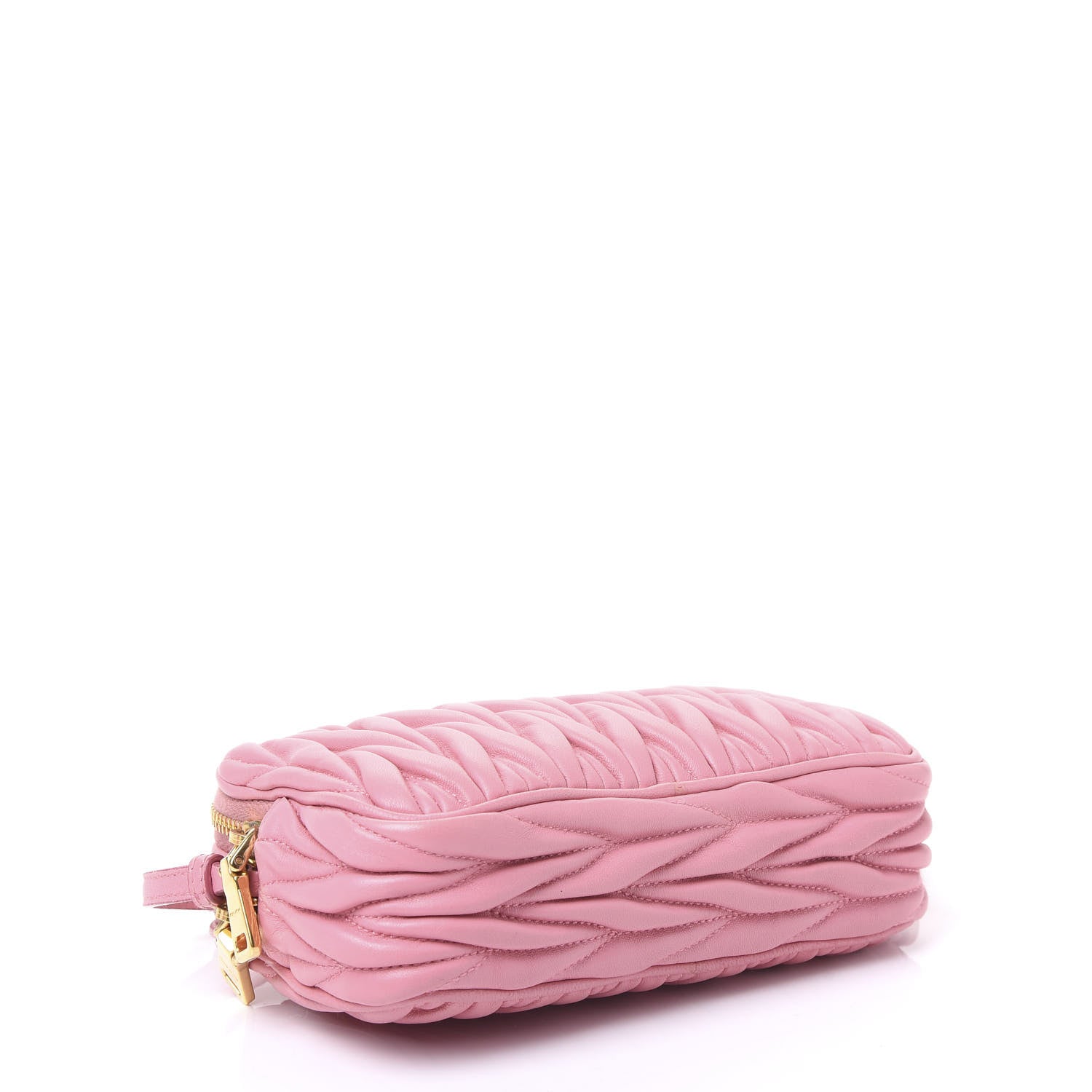 Miu Miu Nappa Matelasse Double Zip Pochette Clutch Rosa 3 of 9