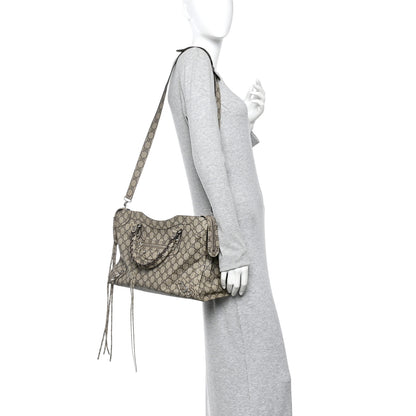Balenciaga X GUCCI GG Supreme Monogram Neo Classic Silver Hardware City Beige Ebony 2 of 12