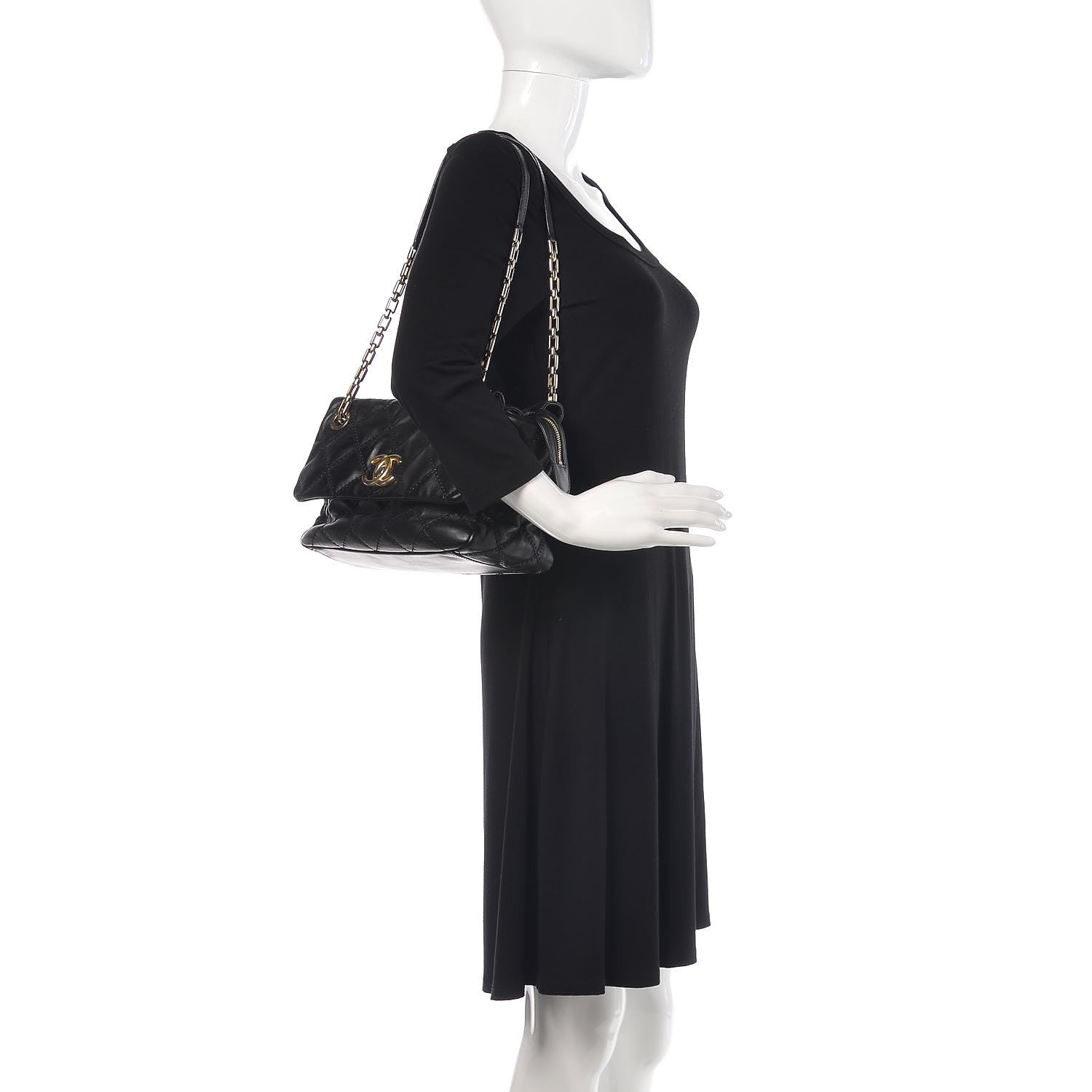 Chanel Calfskin Quilted Retro Chain Camera Case Black 2 of 9
