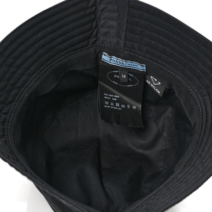 Prada Re-Nylon Metal Triangle Logo Womens Bucket Hat M Black 6 of 7