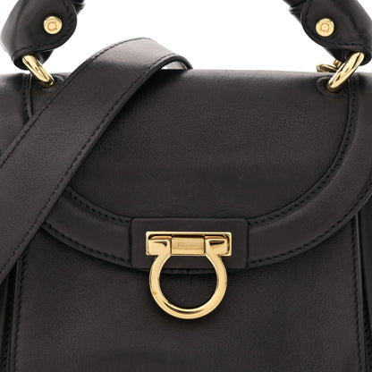 Salvatore Ferragamo Lambskin Suzanna Gancini Small Satchel Black 7 of 9