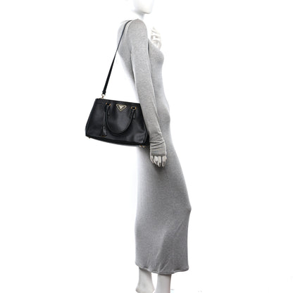 Prada Saffiano Small Galleria Double Zip Tote Black 2 of 13