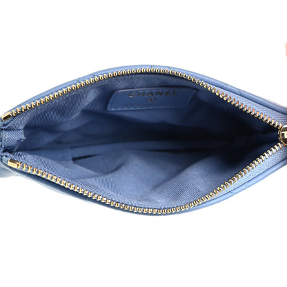 Chanel Lambskin Quilted Small Cosmetic Case Light Blue 5 of 8