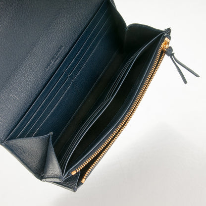Balenciaga Chevre Gold Metallic Edge Hardware Money Wallet Bleu Nuit 5 of 7